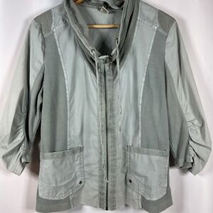 XCVI Lightweight Sage Green Utility Lagenlook Fjord Jacket Size Large
